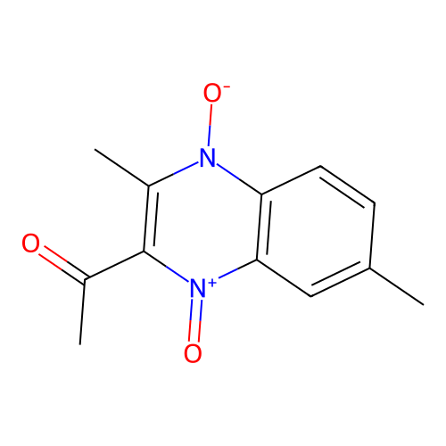 2-Acetyl-1,4-dihydroxy-3,7-dimethylquinoxaline structure