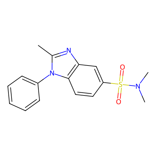 N,N,2-trimethyl-1-phenyl-5-benzimidazolesulfonamide structure