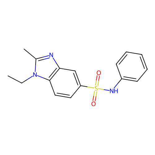 1-ethyl-2-methyl-N-phenyl-1H-benzimidazole-5-sulfonamide structure