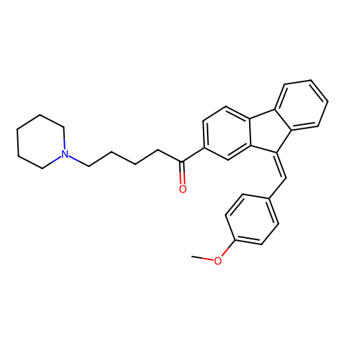 1-{9-[(4-Methoxyphenyl)methylene]fluoren-2-yl}-5-piperidylpentan-1-one structure