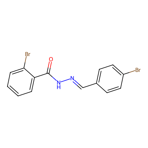 2-bromo-N'-[(E)-(4-bromophenyl)methylidene]benzohydrazide structure