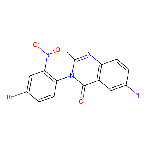 3-(4-bromo-2-nitrophenyl)-6-iodo-2-methylquinazolin-4(3H)-one structure