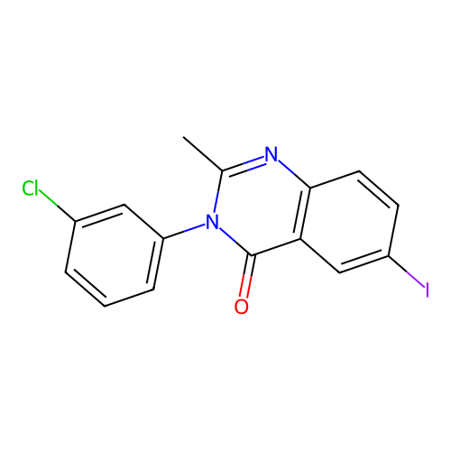 3-(3-chlorophenyl)-6-iodo-2-methylquinazolin-4(3H)-one structure