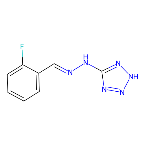 N-[(2-fluorophenyl)methylideneamino]-2H-tetrazol-5-amine structure