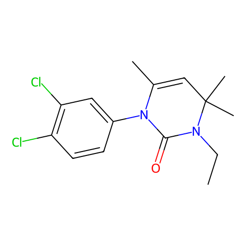 1-(3,4-dichlorophenyl)-3-ethyl-4,4,6-trimethyl-3,4-dihydropyrimidin-2(1H)-one structure
