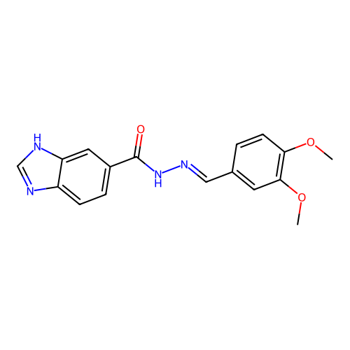 N'-(3,4-Dimethoxybenzylidene)-1H-benzimidazole-6-carbohydrazide structure