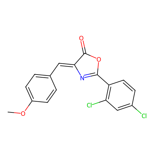 (Z)-2-(2,4-dichlorophenyl)-4-(4-methoxybenzylidene)oxazol-5(4H)-one structure