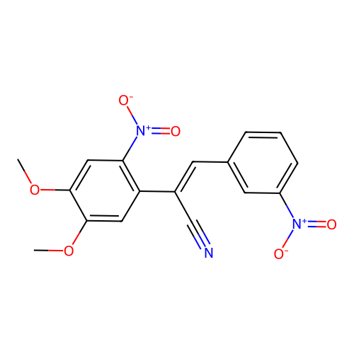 (2Z)-2-(4,5-dimethoxy-2-nitrophenyl)-3-(3-nitrophenyl)prop-2-enenitrile structure