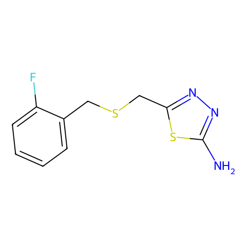 5-{[(2-Fluorobenzyl)sulfanyl]methyl}-1,3,4-thiadiazol-2-amine structure