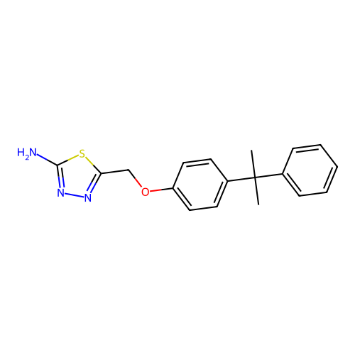 1,3,4-Thiadiazol-2-amine, 5-[[4-(1-methyl-1-phenylethyl)phenoxy]methyl]- structure