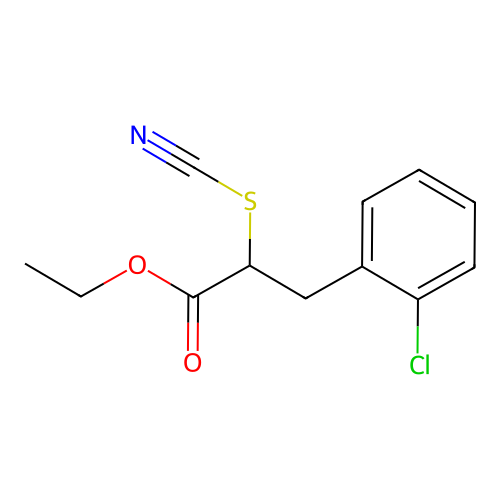Ethyl 3-(2-chlorophenyl)-2-thiocyanatopropanoate structure