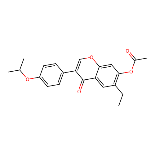 6-ethyl-3-(4-isopropoxyphenyl)-4-oxo-4H-chromen-7-yl acetate structure