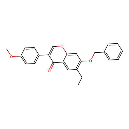 7-(benzyloxy)-6-ethyl-3-(4-methoxyphenyl)-4H-chromen-4-one structure