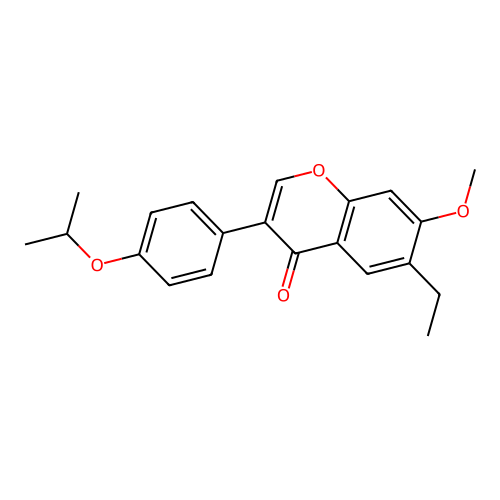 6-ethyl-3-(4-isopropoxyphenyl)-7-methoxy-4H-chromen-4-one structure
