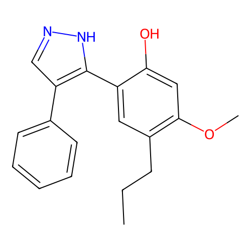 5-methoxy-2-(4-phenyl-1H-pyrazol-5-yl)-4-propylphenol structure