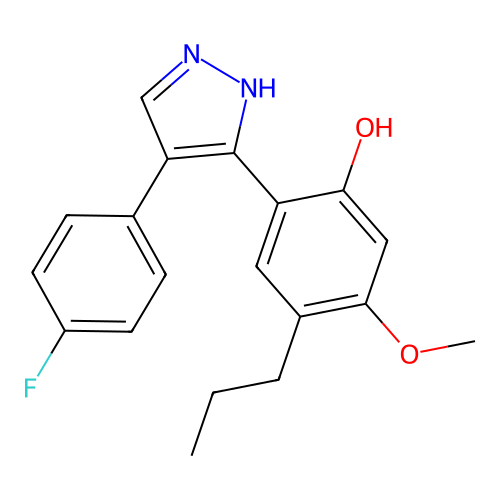 2-(4-(4-fluorophenyl)-1H-pyrazol-3-yl)-5-methoxy-4-propylphenol structure