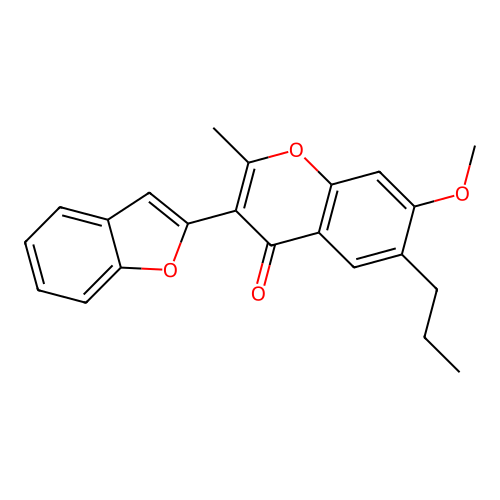 3-(benzofuran-2-yl)-7-methoxy-2-methyl-6-propyl-4H-chromen-4-one structure