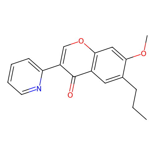 7-methoxy-6-propyl-3-(pyridin-2-yl)-4H-chromen-4-one structure