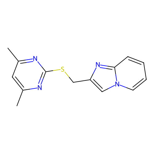 2-[(4,6-Dimethylpyrimidin-2-yl)sulfanylmethyl]imidazo[1,2-a]pyridine structure