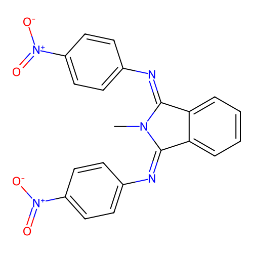 1,3-di[N-(4-nitrophenyl)]imino-2-methyl-2,3-dihydro-1h-isoindole structure
