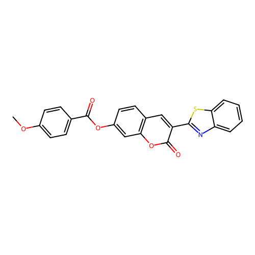3-(1,3-benzothiazol-2-yl)-2-oxo-2H-chromen-7-yl 4-methoxybenzoate structure