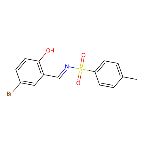 N-[(5-bromo-2-hydroxyphenyl)methylidene]-4-methylbenzenesulfonamide structure