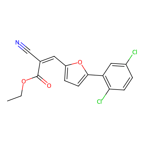 ethyl (2Z)-2-cyano-3-[5-(2,5-dichlorophenyl)furan-2-yl]prop-2-enoate structure