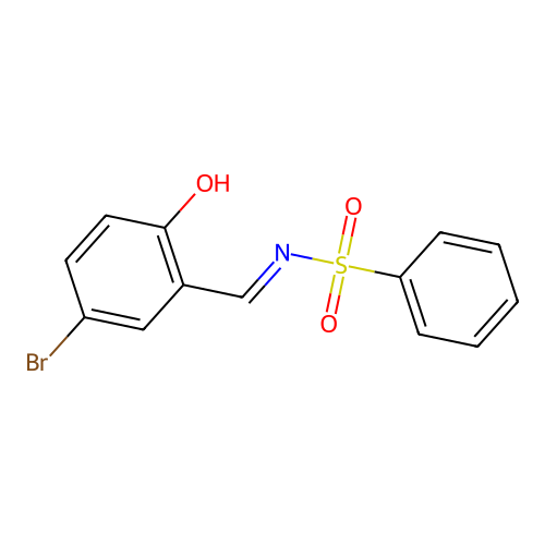 [(E)-(5-bromo-2-hydroxyphenyl)methyleneamino](oxo)(phenyl)-lambda-sulfaniumolate structure