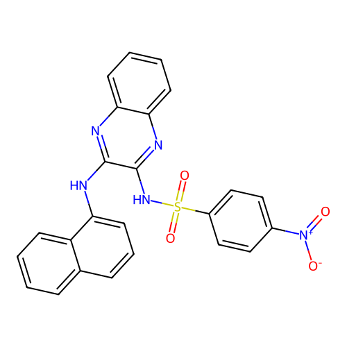 N-[3-(naphthalen-1-ylamino)quinoxalin-2-yl]-4-nitrobenzenesulfonamide structure