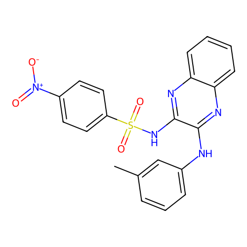 N-{3-[(3-methylphenyl)amino]quinoxalin-2-yl}-4-nitrobenzenesulfonamide structure