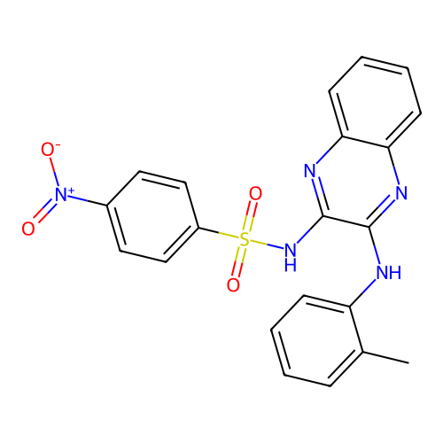 N-{3-[(2-methylphenyl)amino]quinoxalin-2-yl}-4-nitrobenzenesulfonamide structure