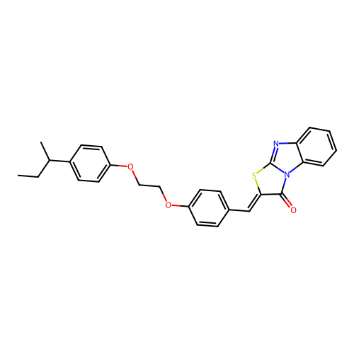 (Z)-2-(4-(2-(4-(sec-butyl)phenoxy)ethoxy)benzylidene)benzo[4,5]imidazo[2,1-b]thiazol-3(2H)-one structure