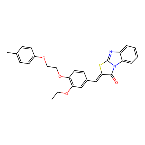 (Z)-2-(3-ethoxy-4-(2-(p-tolyloxy)ethoxy)benzylidene)benzo[4,5]imidazo[2,1-b]thiazol-3(2H)-one structure