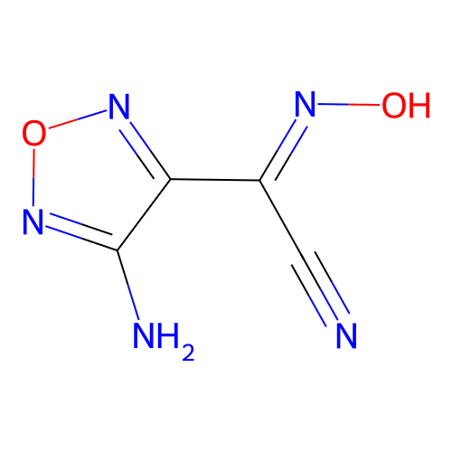 2-(4-Amino-1,2,5-oxadiazol-3-yl)-2-hydroxyiminoacetonitrile structure