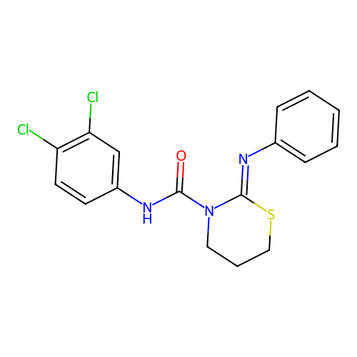 (2Z)-N-(3,4-dichlorophenyl)-2-(phenylimino)-1,3-thiazinane-3-carboxamide structure