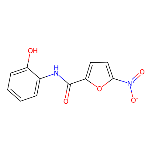 N-(2-hydroxyphenyl)-5-nitrofuran-2-carboxamide structure