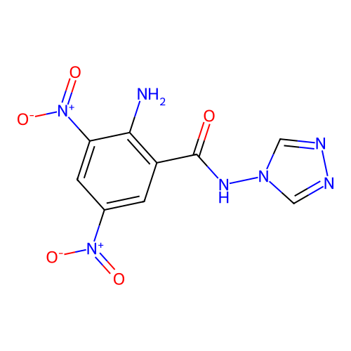 2-amino-3,5-dinitro-N-(4H-1,2,4-triazol-4-yl)benzamide structure