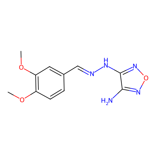 4-[N'-(3,4-Dimethoxy-benzylidene)-hydrazino]-furazan-3-ylamine structure