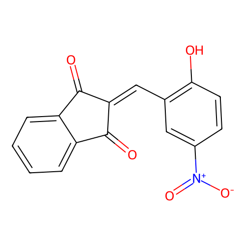 2-(2-hydroxy-5-nitrobenzylidene)-1H-indene-1,3(2H)-dione structure