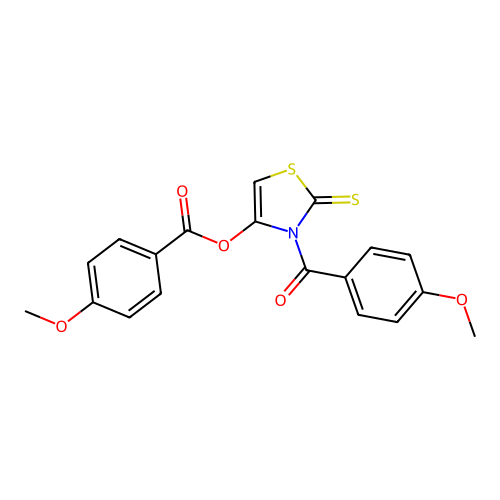 3-(p-Anisoyl)-2-thioxo-4-thiazolyl 4-methoxybenzoate structure