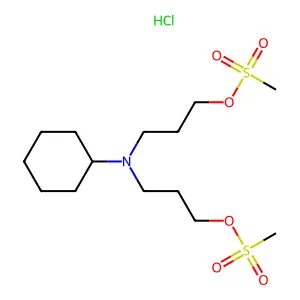 1-Propanol, 3,3'-(cyclohexylimino)di-, dimethanesulfonate (ester), hydrochloride structure