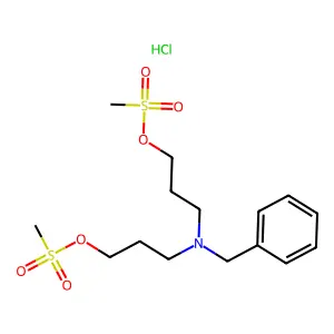 1-Propanol, 3,3'-(benzylimino)di-, dimethanesulfonate (ester), hydrochloride structure