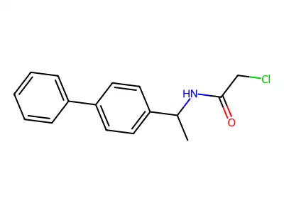 2-chloro-N-[1-(4-phenylphenyl)ethyl]acetamide structure