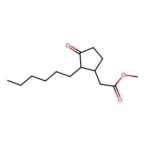Methyl 2-hexyl-3-oxocyclopentaneacetate structure