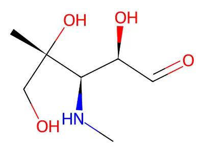 (2R,3R,4R)-2,4,5-trihydroxy-4-methyl-3-(methylamino)pentanal structure