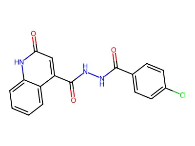 N'-(4-chlorobenzoyl)-2-oxo-1,2-dihydroquinoline-4-carbohydrazide structure