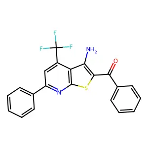[3-Amino-6-phenyl-4-(trifluoromethyl)thieno[2,3-b]pyridin-2-yl]-phenylmethanone structure