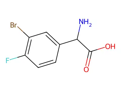 Amino(3-bromo-4-fluorophenyl)acetic acid structure