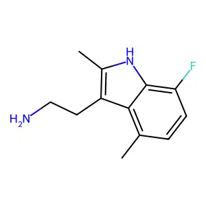 2-(7-fluoro-2,4-dimethyl-1H-indol-3-yl)ethanamine structure