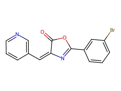 5(4H)-Oxazolone, 2-(3-bromophenyl)-4-(3-pyridinylmethylene)- structure